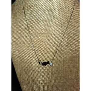 Sterling 925 Necklace With 925 Cat Pendant 17.5in 4.5G